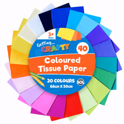 40 Large Multi Coloured Tissue Paper Sheets Assorted Pack Gift Wrapping 50x66cm