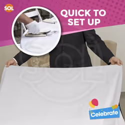 2 White Paper Rectangular Strong Table Cloth Covers Wipe Clean Party