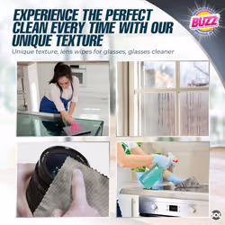 2pk Buzz Glass Cloth with Germ Shield Streak-Free Glass Cleaning Cloth