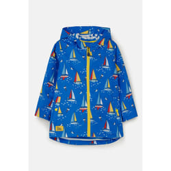 Ethan Kids Waterproof Jacket - 5-6 Yrs, Blue Boat Print
