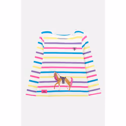 Causeway Kids Long Sleeved Top - 6-7 Yrs, Multi Stripe Horse