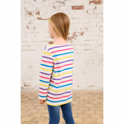 Causeway Kids Long Sleeved Top - 6-7 Yrs, Multi Stripe Horse