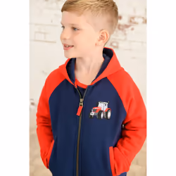 Jackson Kids Full Zip Hoodie - 7-8 Yrs, Red Tractor