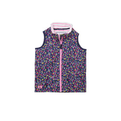 Alex Kids Printed Gilet - 2-3 Yrs, Navy Floral
