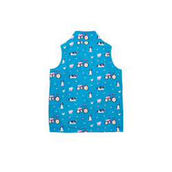 Alex Kids Printed Gilet - 5-6 Yrs, Teal Farm Print