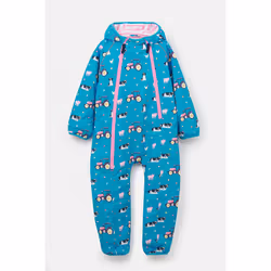 Jamie Puddle Kids Printed Waterproof Rain Suit - 5-6 Yrs, Teal Farm Print