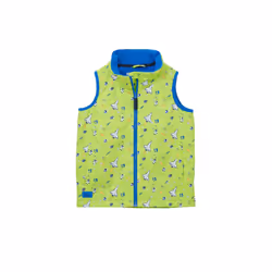 Alex Kids Printed Gilet - 7-8 Yrs, Lime Space Print