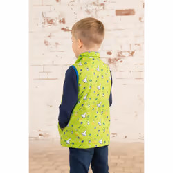 Alex Kids Printed Gilet - 7-8 Yrs, Lime Space Print