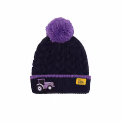 Bobbie Kids Bobble Hat - 2-4 Yrs, Purple Tractor