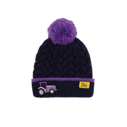 Bobbie Kids Bobble Hat - 2-4 Yrs, Purple Tractor