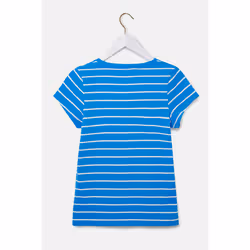 Ariana Womens T-Shirt - UK 8, Azure Blue Stripe