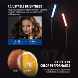 NEEWER RGB Light Wand with 2.4G/APP Control, Upgraded 360Â° Touchable