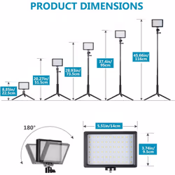 NEEWER 2 Pack Tabletop Dimmable 5600K USB LED Video Lighting with Color Filters and Tripod Stand