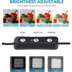 NEEWER 2 Pack Tabletop Dimmable 5600K USB LED Video Lighting with Color Filters and Tripod Stand