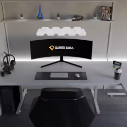 Gamer Boss - Gaming Mouse Pad - 36 x 12 Inches - 4mm Thick with Stitched Edges  Non-Slip Rubber Base  Premium Cloth Mousepad  Desk Mat for Laptop  Key