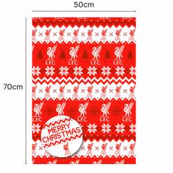 Liverpool FC Christmas 2 Sheets & 2 Tags Gift Wrap