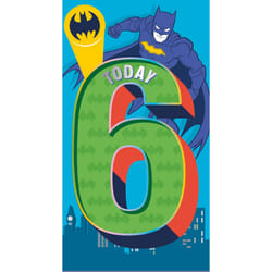 Warner Bros Batman Age 6 Birthday Card