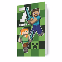 Minecraft Age 7 Birthday Card