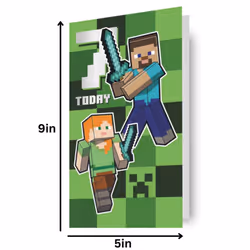 Minecraft Age 7 Birthday Card