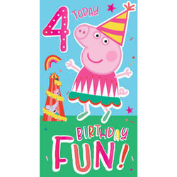 Peppa Pig Age 4 Birthday Card