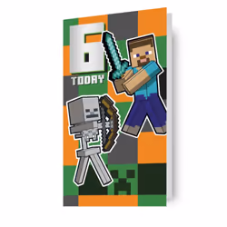 Minecraft Age 6 Birthday Card