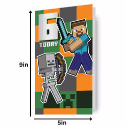 Minecraft Age 6 Birthday Card