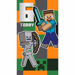 Minecraft Age 6 Birthday Card