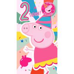 Peppa Pig Age 2 Badge Birthday Card