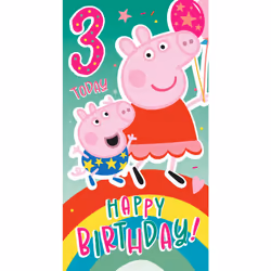 Peppa Pig Age 3 Sticker Birthday Card