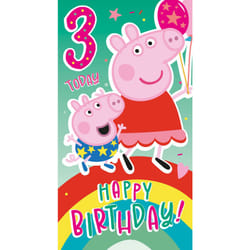 Peppa Pig Age 3 Sticker Birthday Card