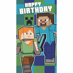 Minecraft Sticker Birthday Card