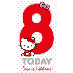 Hello Kitty Age 8 Birthday Card
