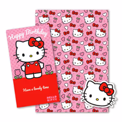 Hello Kitty 1 Sheet, 1 Tag, 1 Card Pack
