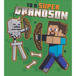 Minecraft Grandson Birthday Card