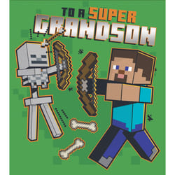 Minecraft Grandson Birthday Card