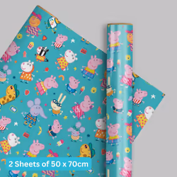 Peppa Pig Wrapping Paper 2 Sheet 2 Tag