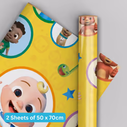 CocoMelon 2 Sheet 2 Tags Wrapping Paper