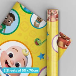 CocoMelon 2 Sheet 2 Tags Wrapping Paper
