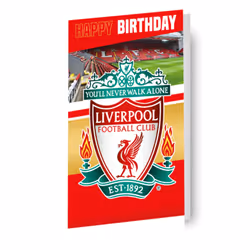 Liverpool FC Personalised Birthday Card With Sticker Sheet