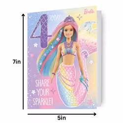 Barbie Age 4 Birthday Card