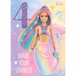 Barbie Age 4 Birthday Card