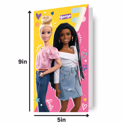 Barbie Age 7 Birthday Card