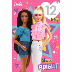 Barbie Age Sticker Birthday Card