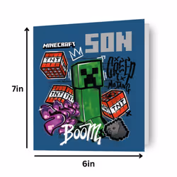 Minecraft 'Son' Birthday Card