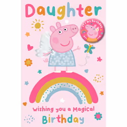Peppa Pig Badge Daughter Birthday Card