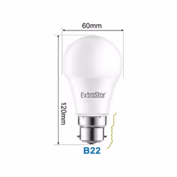 ExtraStar 8W LED A60 Ball Bulb B22 Daylight 6500K - Pack of 1