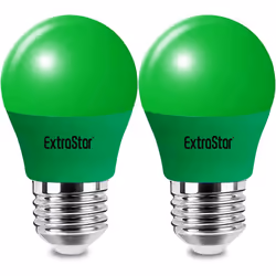 4W LED Golf Ball Modern Coloured Light Bulb E27 (Pack of 2) - Green