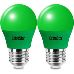 4W LED Golf Ball Modern Coloured Light Bulb E27 (Pack of 2) - Green
