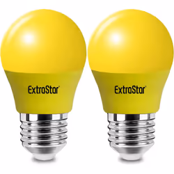 4W LED Golf Ball Modern Coloured Light Bulb E27 (Pack of 2) - Yellow