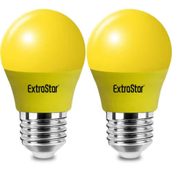 4W LED Golf Ball Modern Coloured Light Bulb E27 (Pack of 2) - Yellow